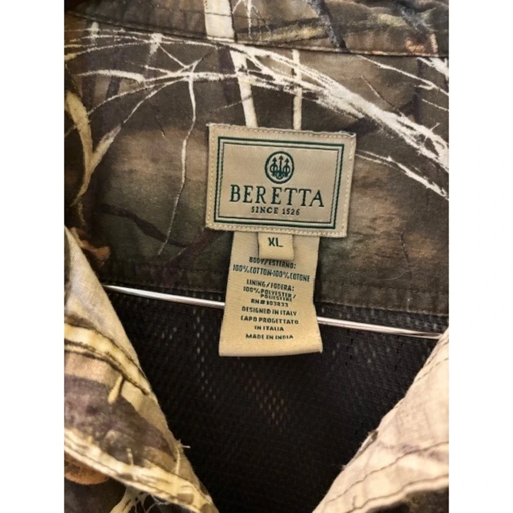 Beretta Mens XL Advantage MAX-4 HD Camo Short Sleeve Vented Hunting Shirt Cotton